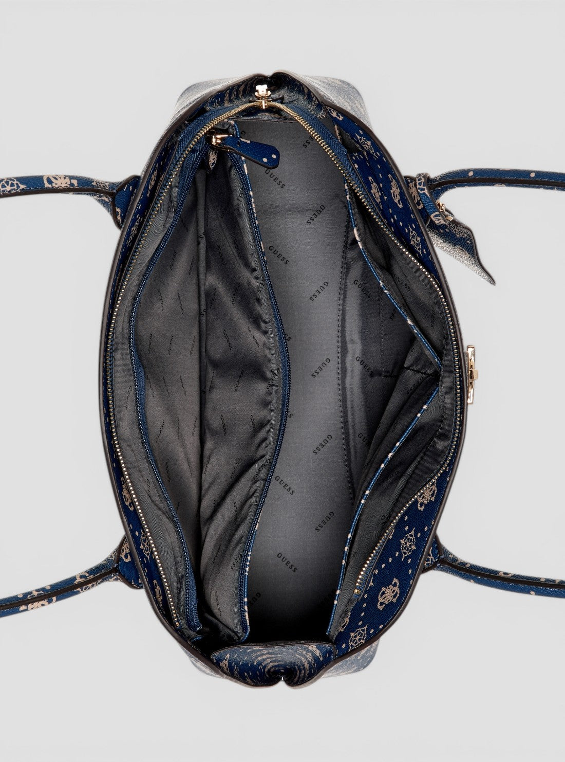 GUESS Womens Blue Logo Patsie Tote Bag GP9919024 Inside View