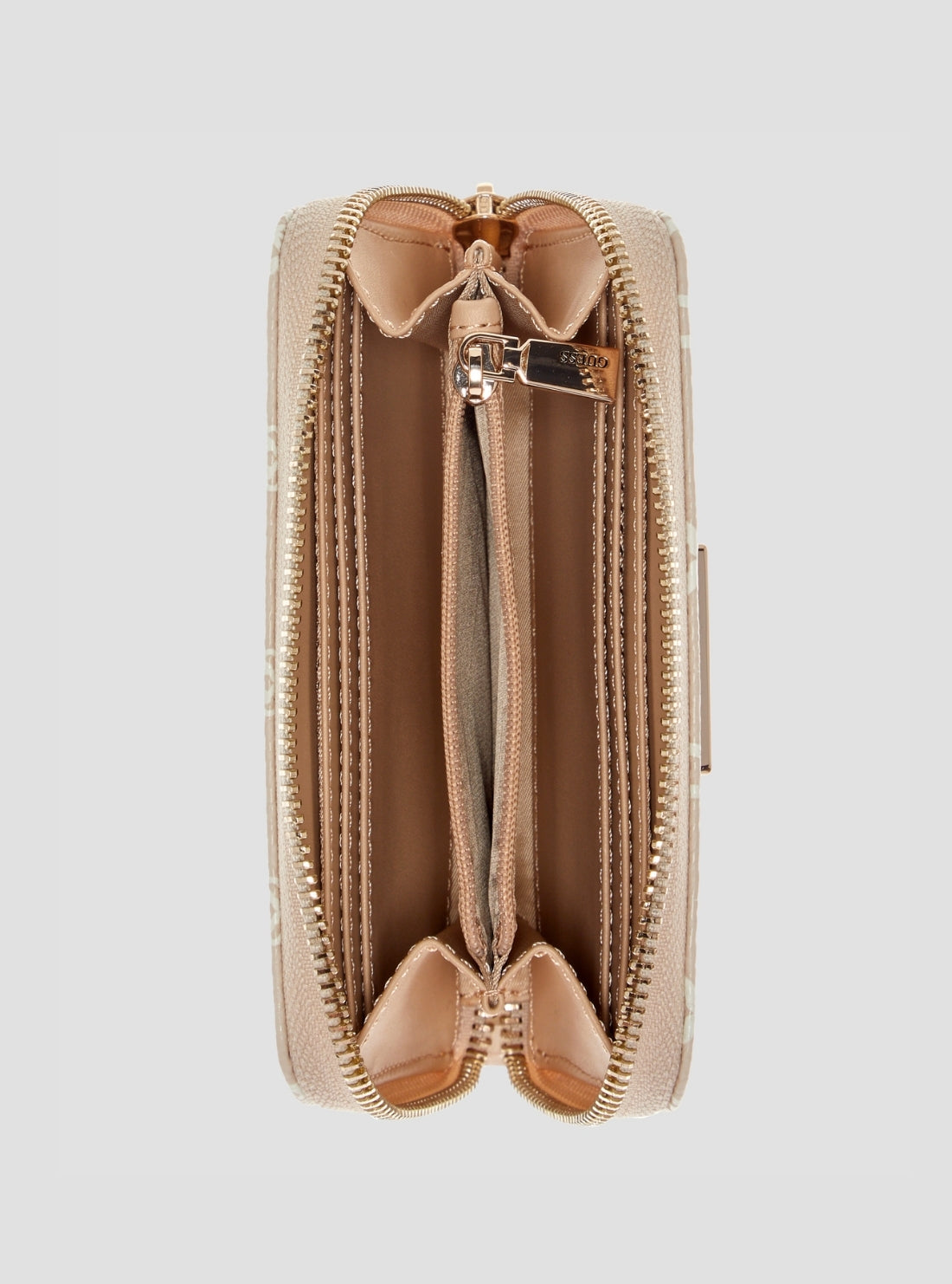 GUESS Womens Beige Logo Emelie Medium Zip Around Wallet GP9928140 Inside View
