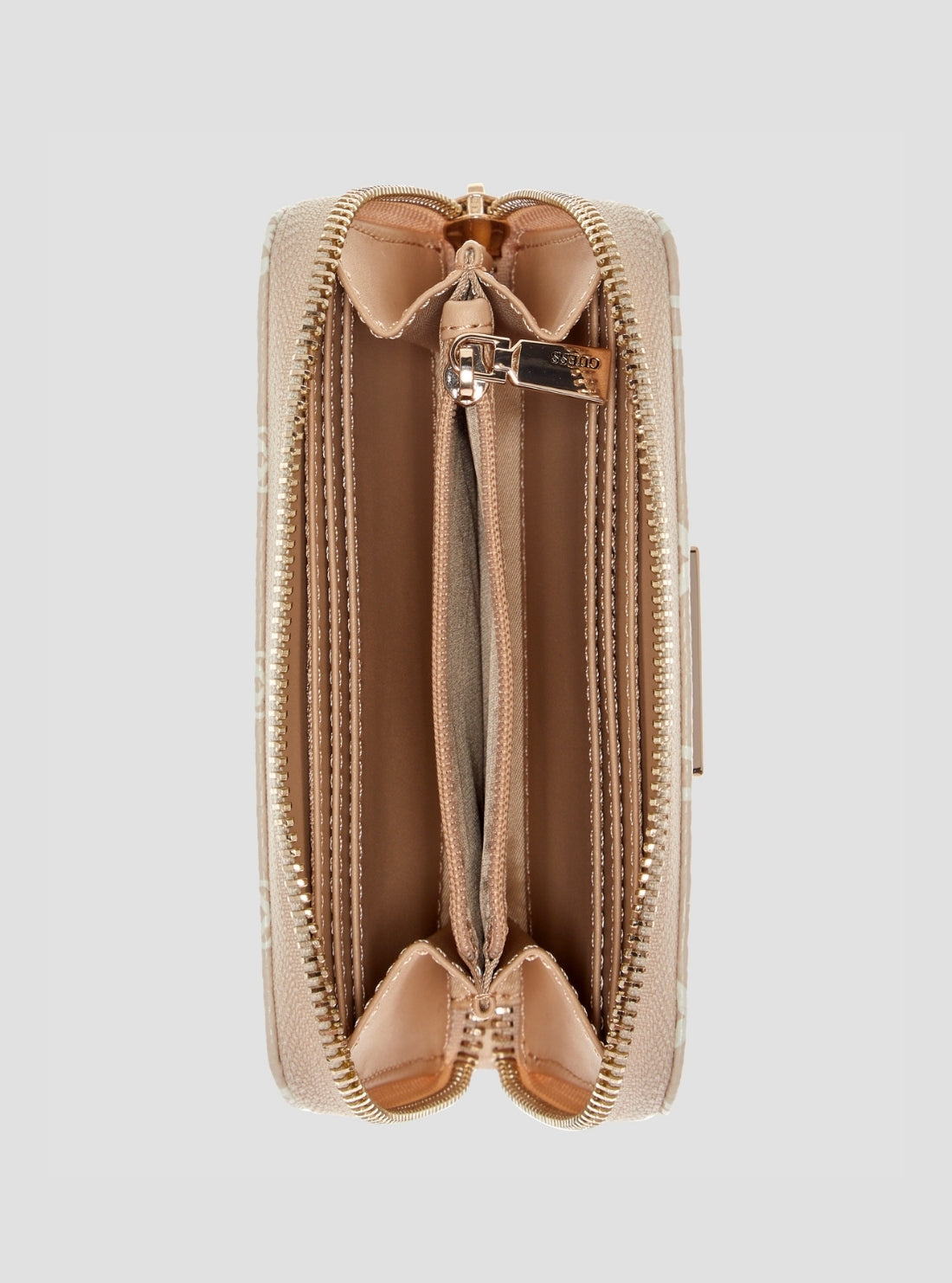 GUESS Womens Brown Logo Emelie Medium Zip Around Wallet GP9928140  Inside View