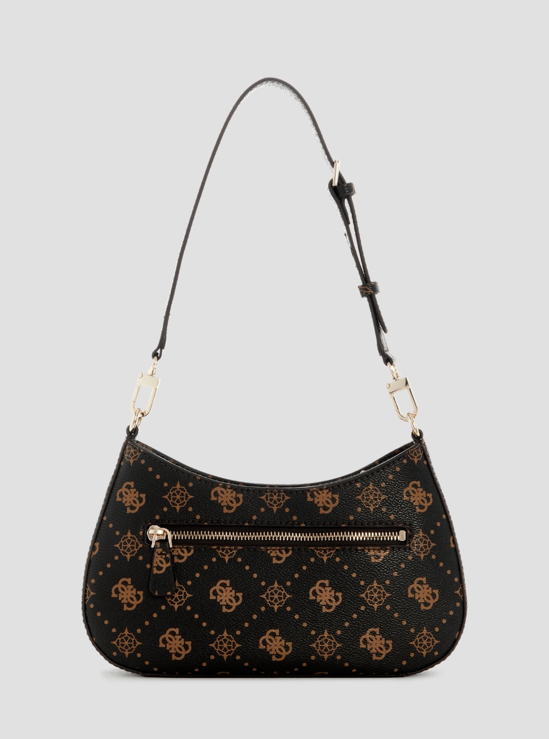 GUESS Womens Brown Logo Emelie Top Zip Shoulder Bag GP992818 Back View