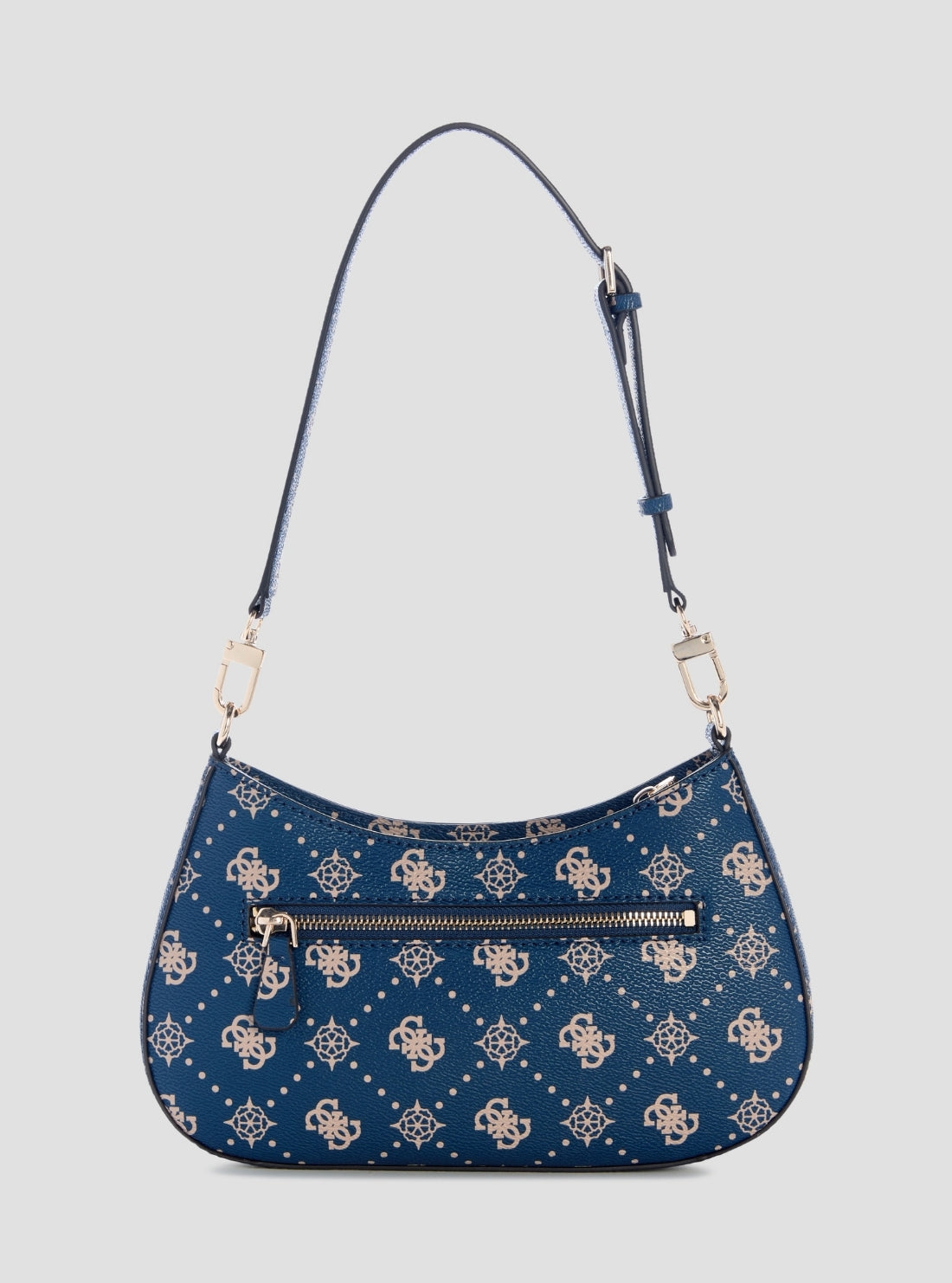 GUESS Womens Blue Logo Emelie Top Zip Shoulder Bag GP992818 Back View