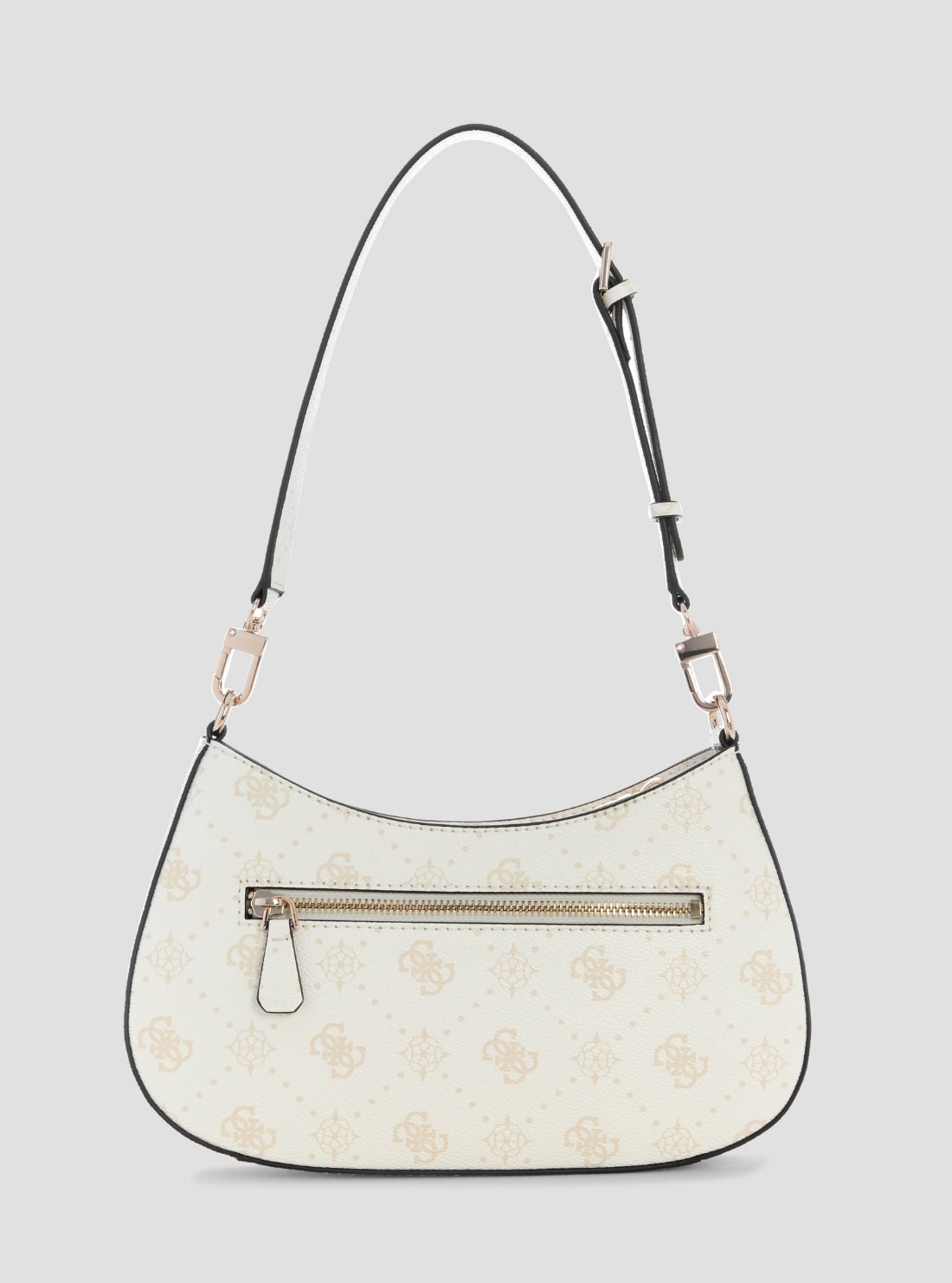 GUESS Womens White Logo Emelie Top Zip Shoulder Bag GP992818 Back View