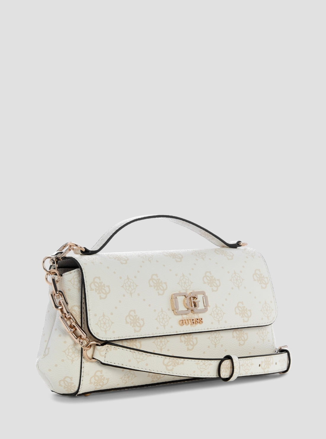 GUESS Womens White Logo Emelie Flap Crossbody Bag GP992819 Side View