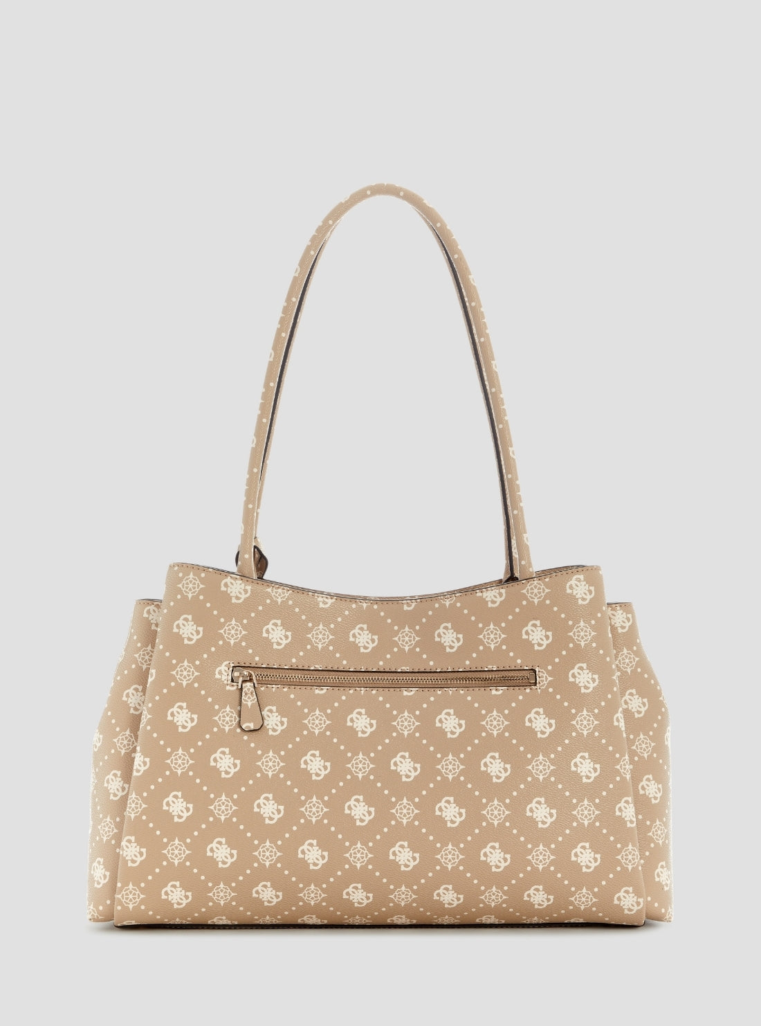 GUESS Womens Beige Logo Emelie Logo Girlfriend Carryall Bag GP992822 Back View