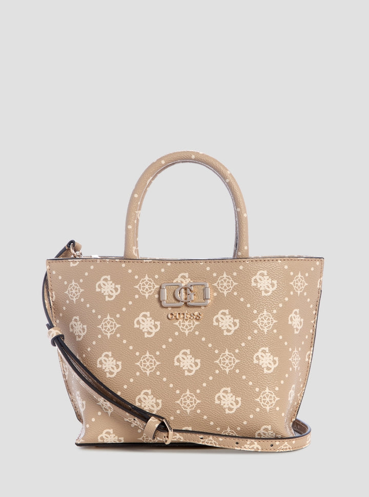 GUESS Womens Beige Logo Emelie Logo Mini Tote Bag GP992875 Front View