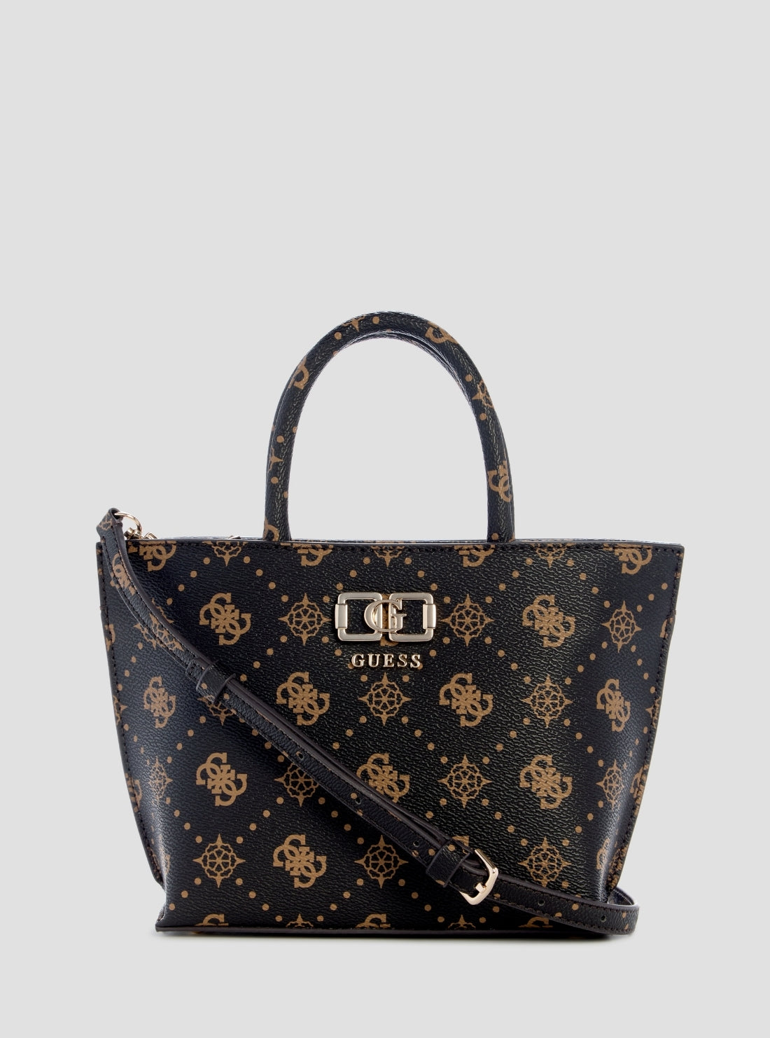 GUESS Womens Brown Logo Emelie Logo Mini Tote Bag GP992875 Front View