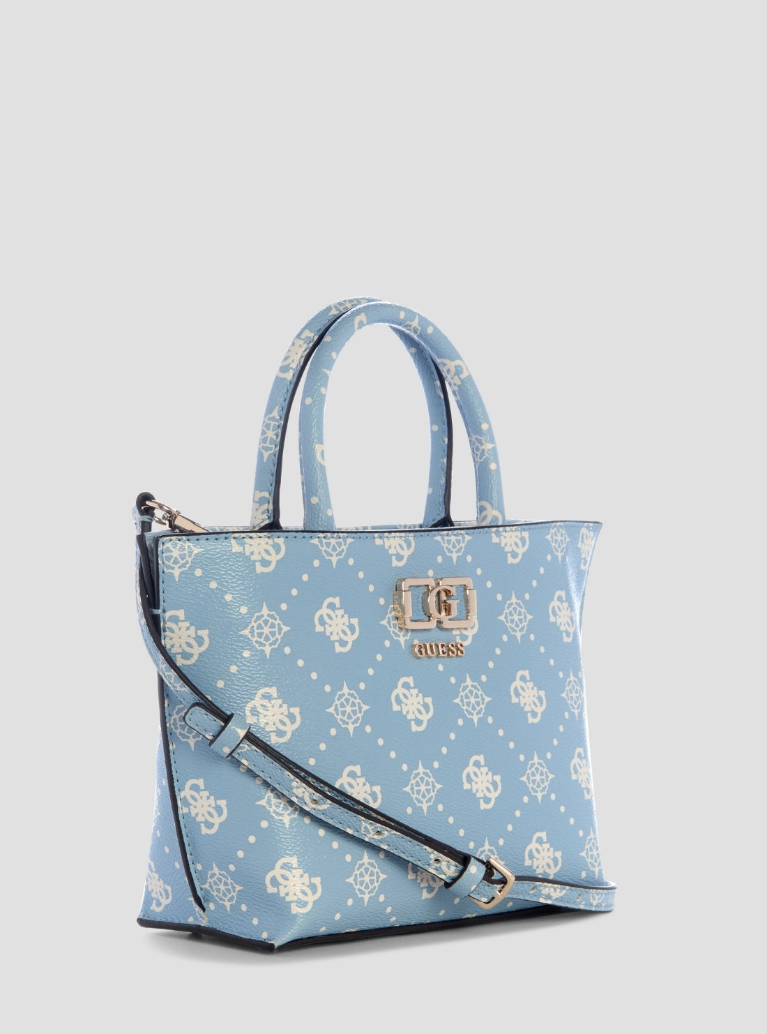 GUESS Womens Light Blue Logo Emelie Mini Tote Bag GP992875 Side View