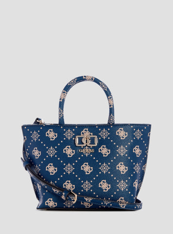 GUESS Womens Blue Logo Emelie Logo Mini Tote Bag GP992875 Front View