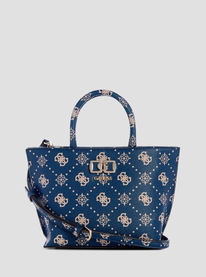 GUESS Womens Blue Logo Emelie Logo Mini Tote Bag GP992875 Front View