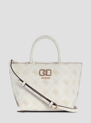GUESS Womens White Logo Emelie Mini Tote Bag GP992875 Front View