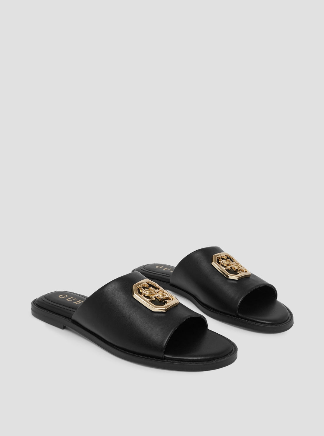 GUESS Footwear Black Graysie4 Slides GRAYSIE Front Side View