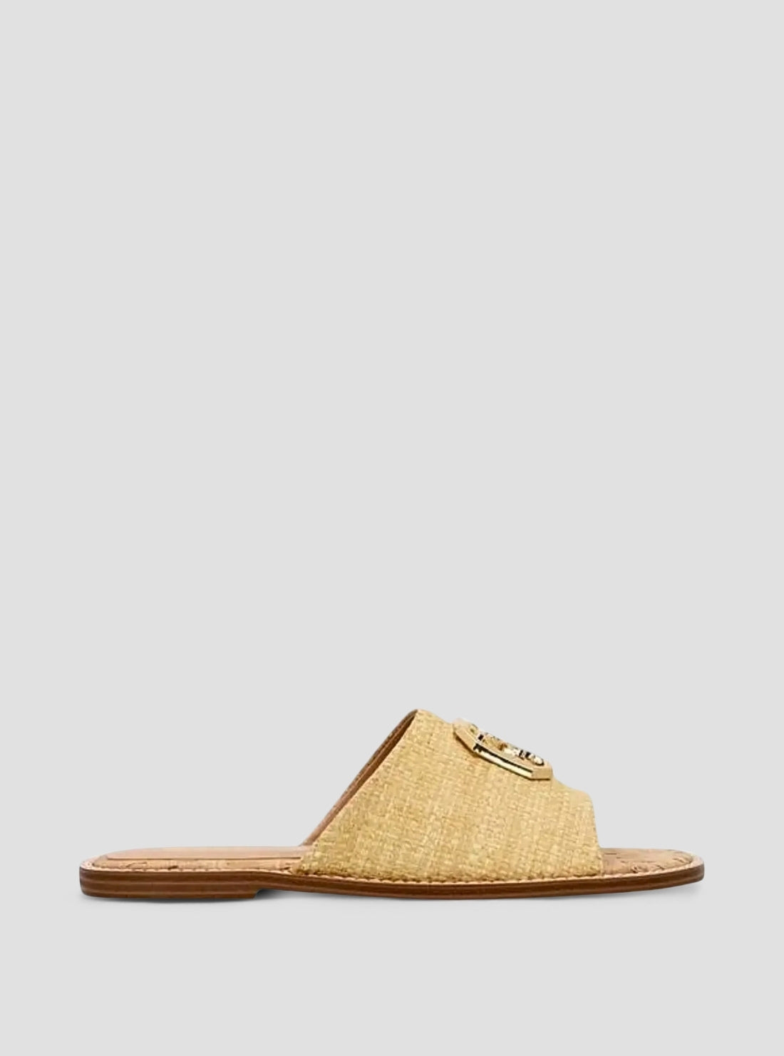 GUESS Womens Beige Graysie Flat Sandals GRAYSIE  Side View