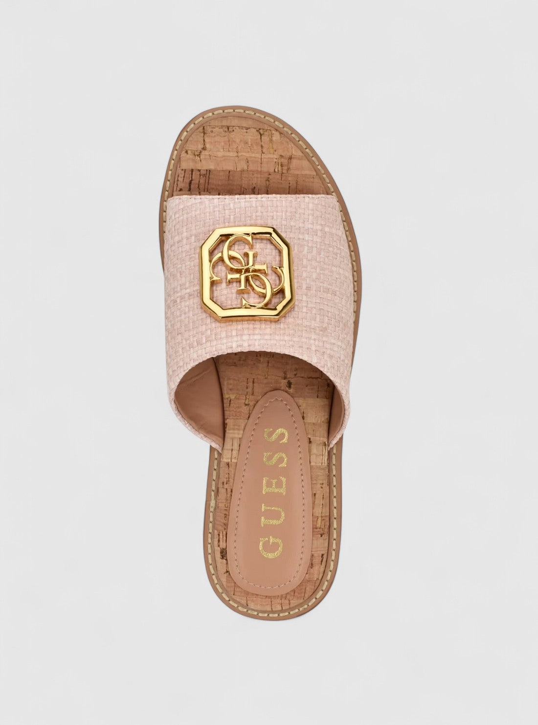 GUESS Womens Pink Graysie Flat Sandals GRAYSIE Top View