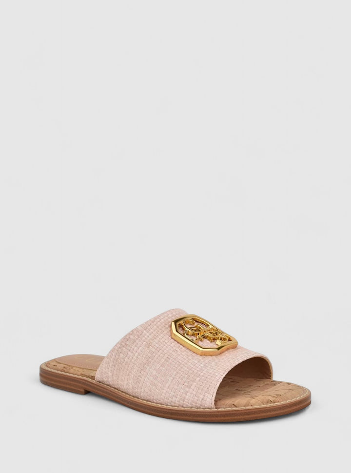 GUESS Womens Pink Graysie Flat Sandals GRAYSIE Front Side View