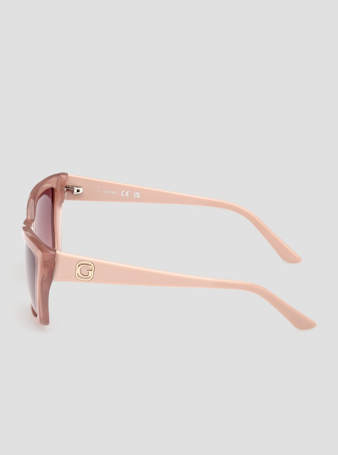 GUESS Womens Beige Pink Cat-Eye Sunglasses GU00098_57F Side View