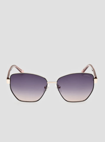 GUESS Womens Grey Josey Butterfly Metal Sunglasses GU00102_20B Front View