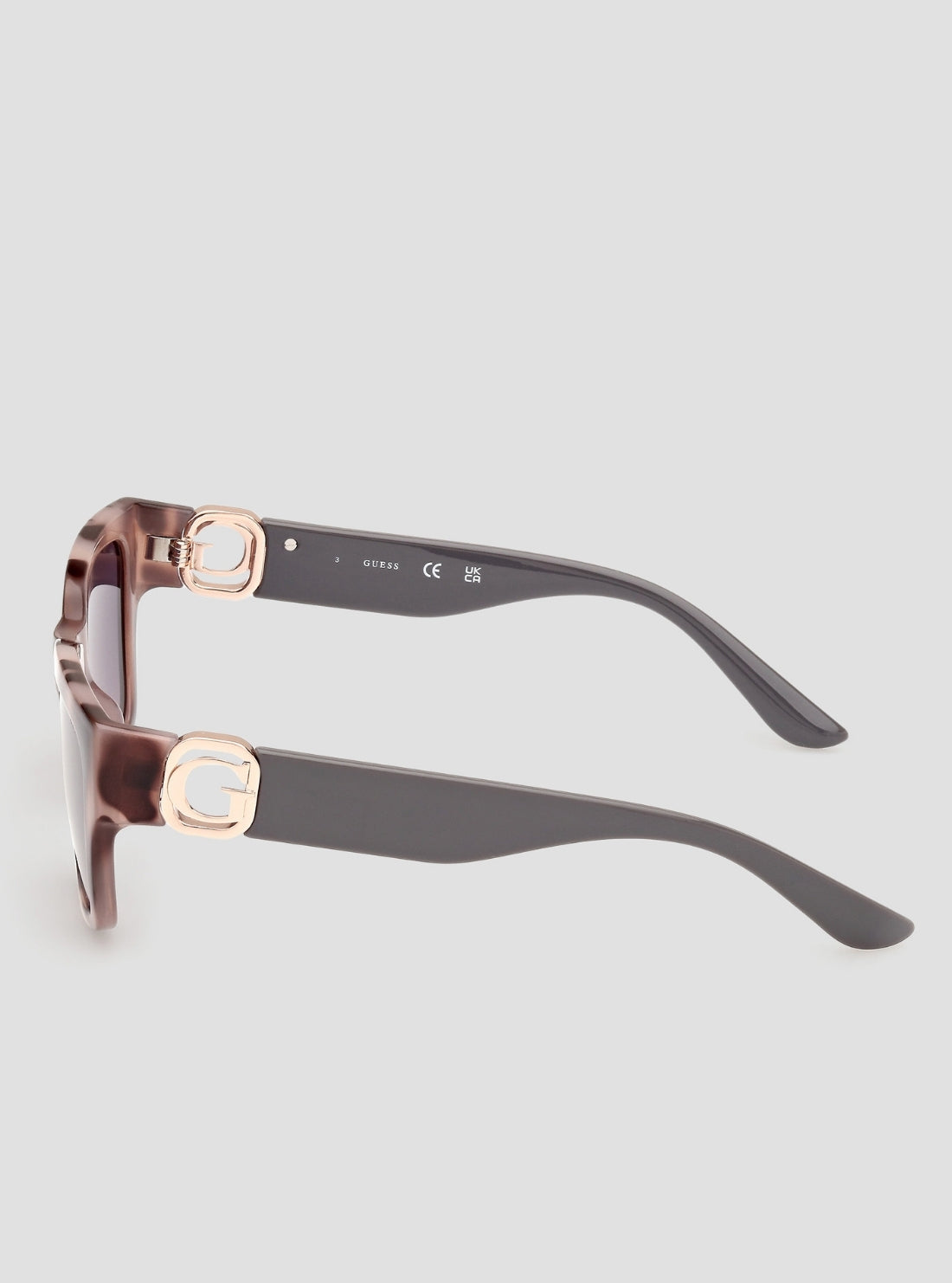 GUESS Womens Brown Havana Cat Eye Sunglasses GU00105_55B Side View