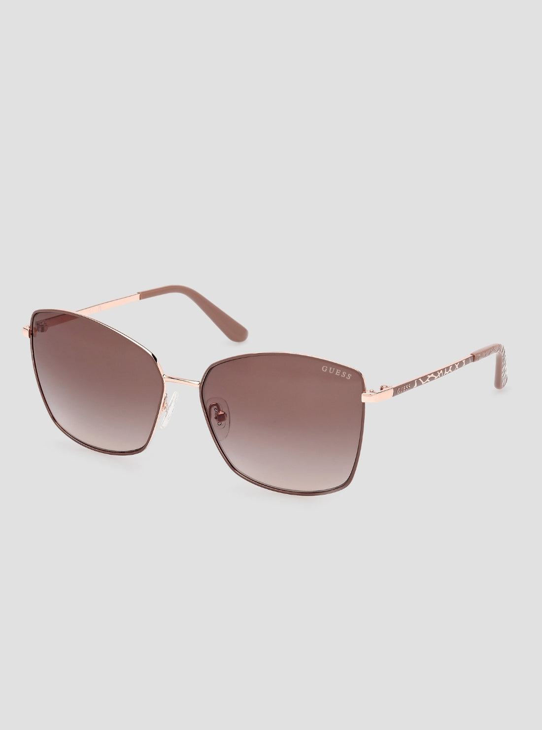 GUESS Womens Beige Brown Round Metal Sunglasses GU00149_58F Front Side View
