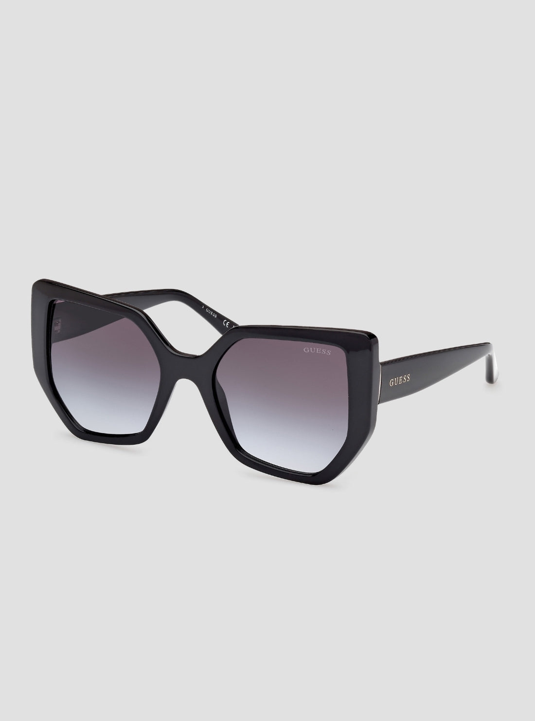 GUESS Womens Black Oversized Cat Eye Sunglasses GU00154_01B Front Side View