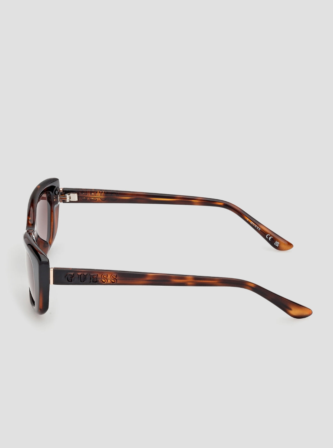 GUESS Womens Brown Havana Rectangular Sunglasses GU00156-H Side View