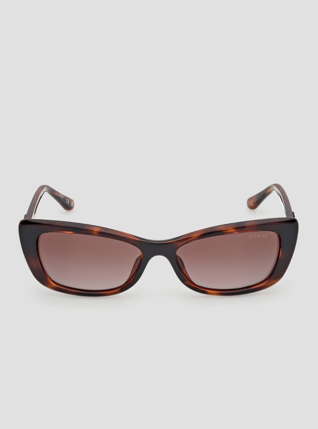 GUESS Womens Brown Havana Rectangular Sunglasses GU00156-H Front View