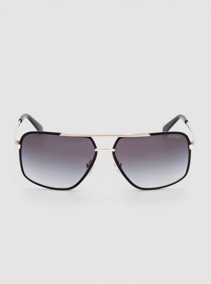 GUESS Accessories Black Gradient Smoke Aviator Sunglasses GU0016702B Front View