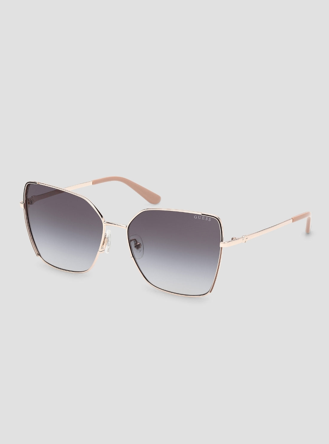 GUESS Womens Gold Black Geometric Butterfly Sunglasses GU00192 Front Side View