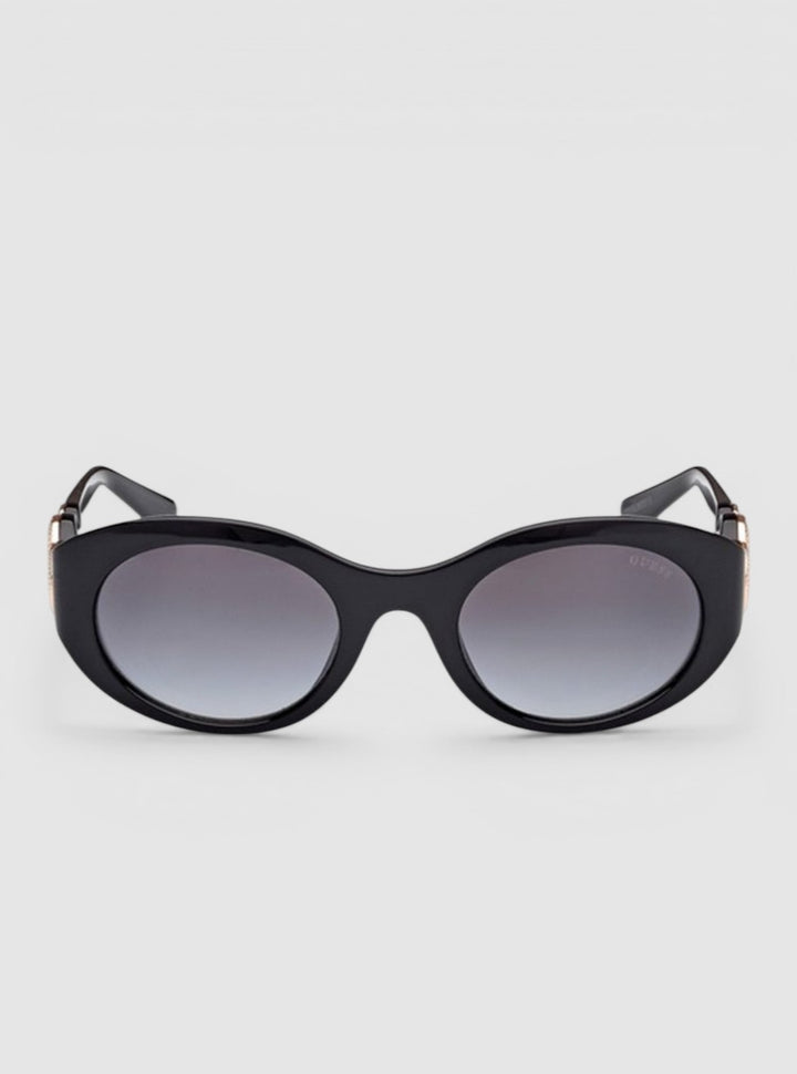 GUESS Accessories Black Oval Sunglasses GU00198-H01B Front View