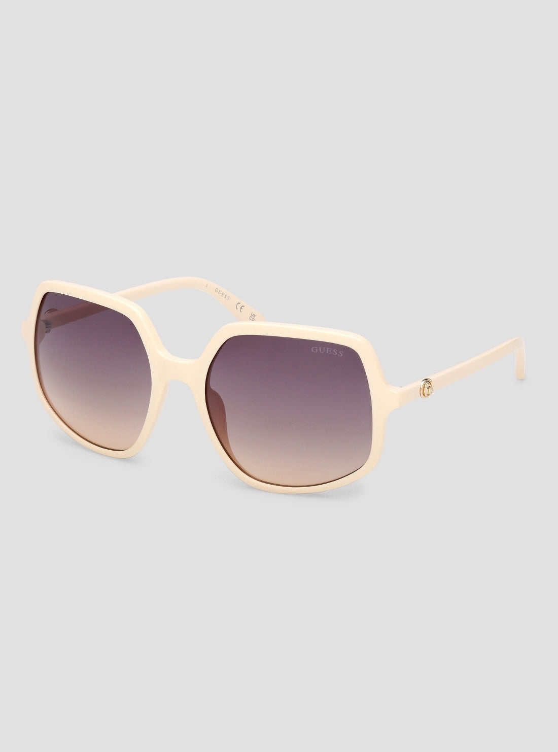 GUESS Womens Beige Gradient Square Sunglasses GU00257 Front Side View