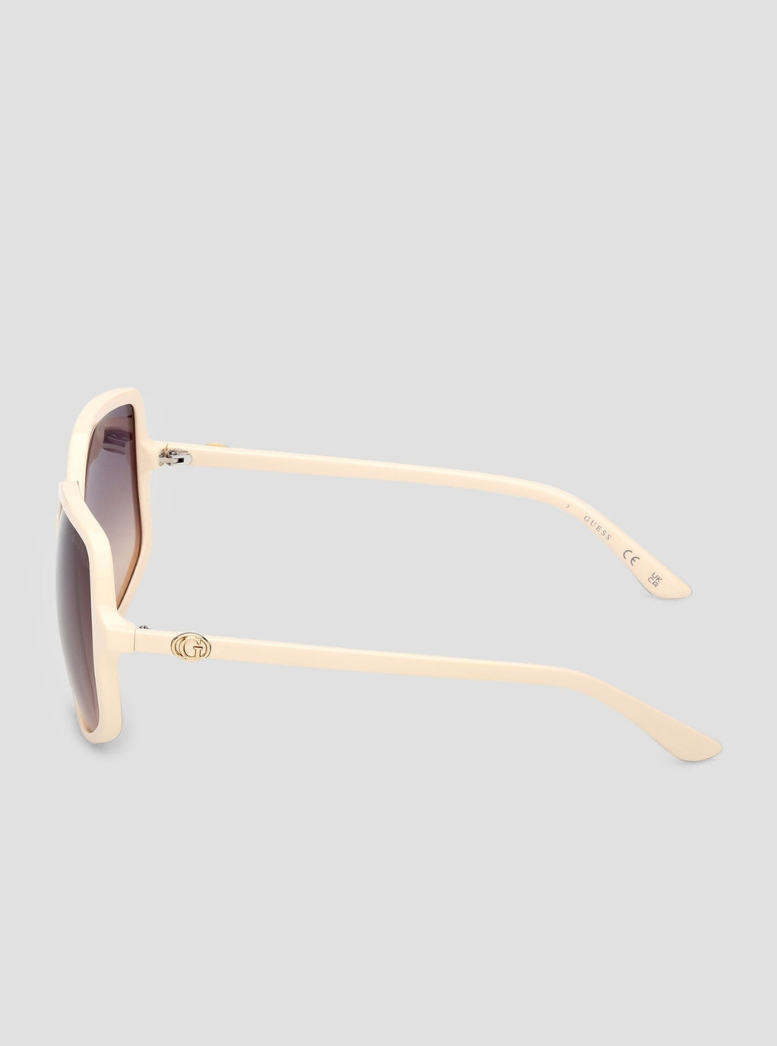 GUESS Womens Beige Gradient Square Sunglasses GU00257 Side View