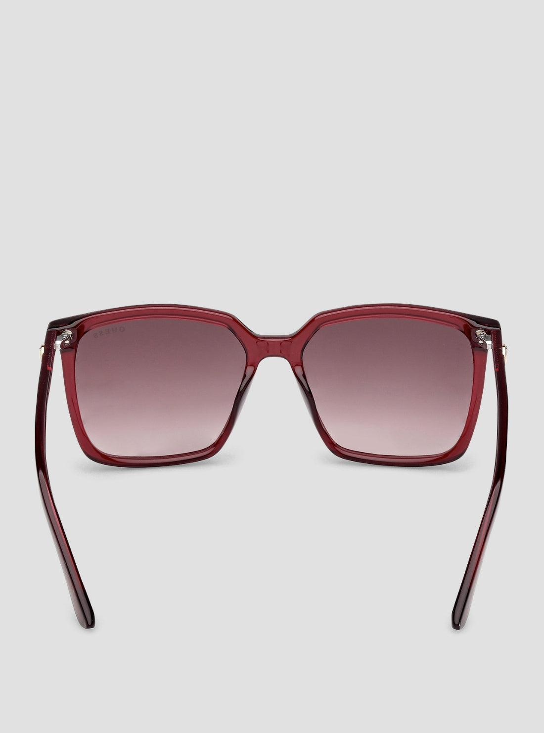 GUESS Womens Red Bordeaux Gradient Brown Square Sunglasses GU00258 Back View