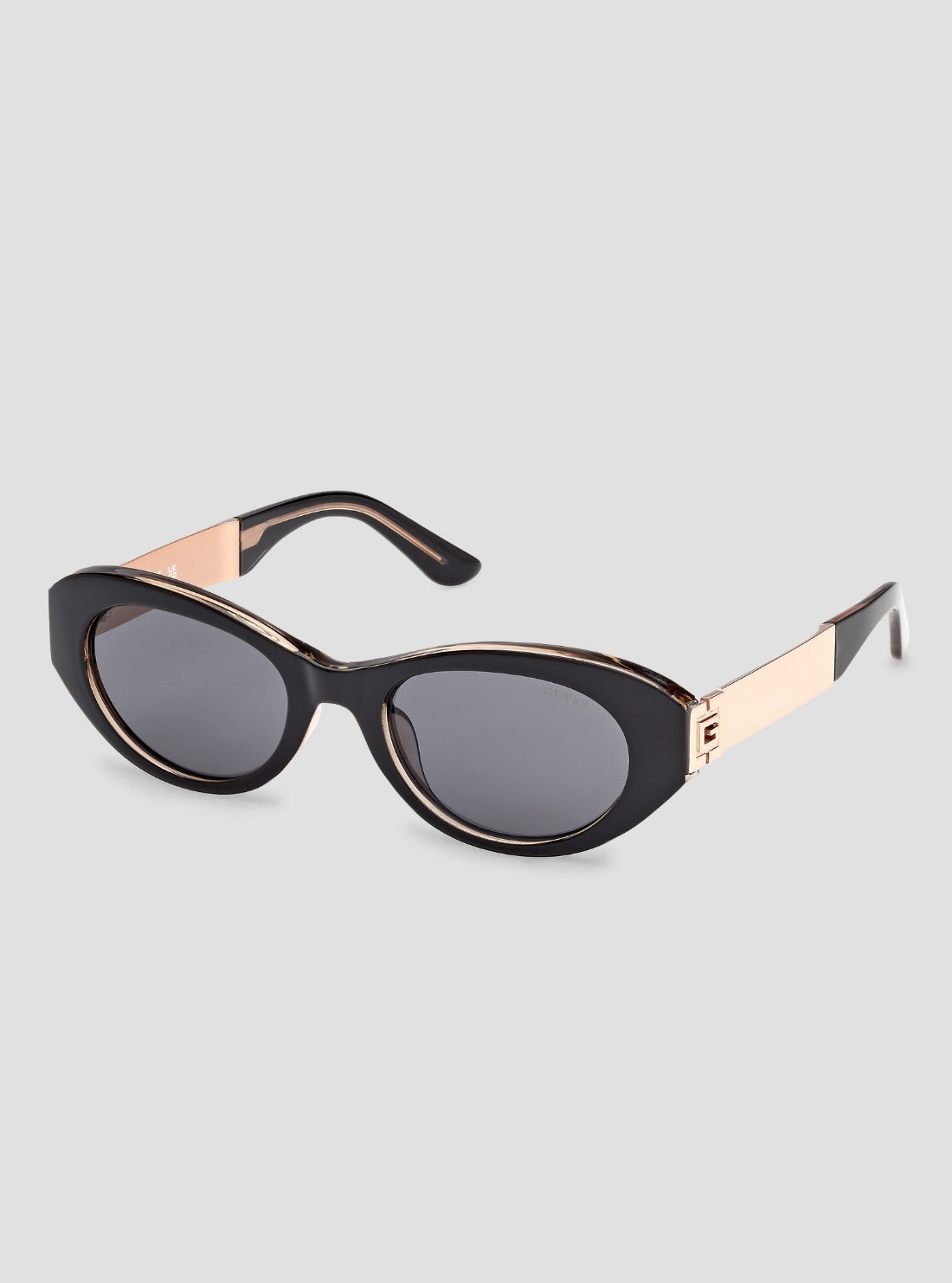 GUESS Womens Shiny Black Round Sunglasses GU00261-H Front Side View
