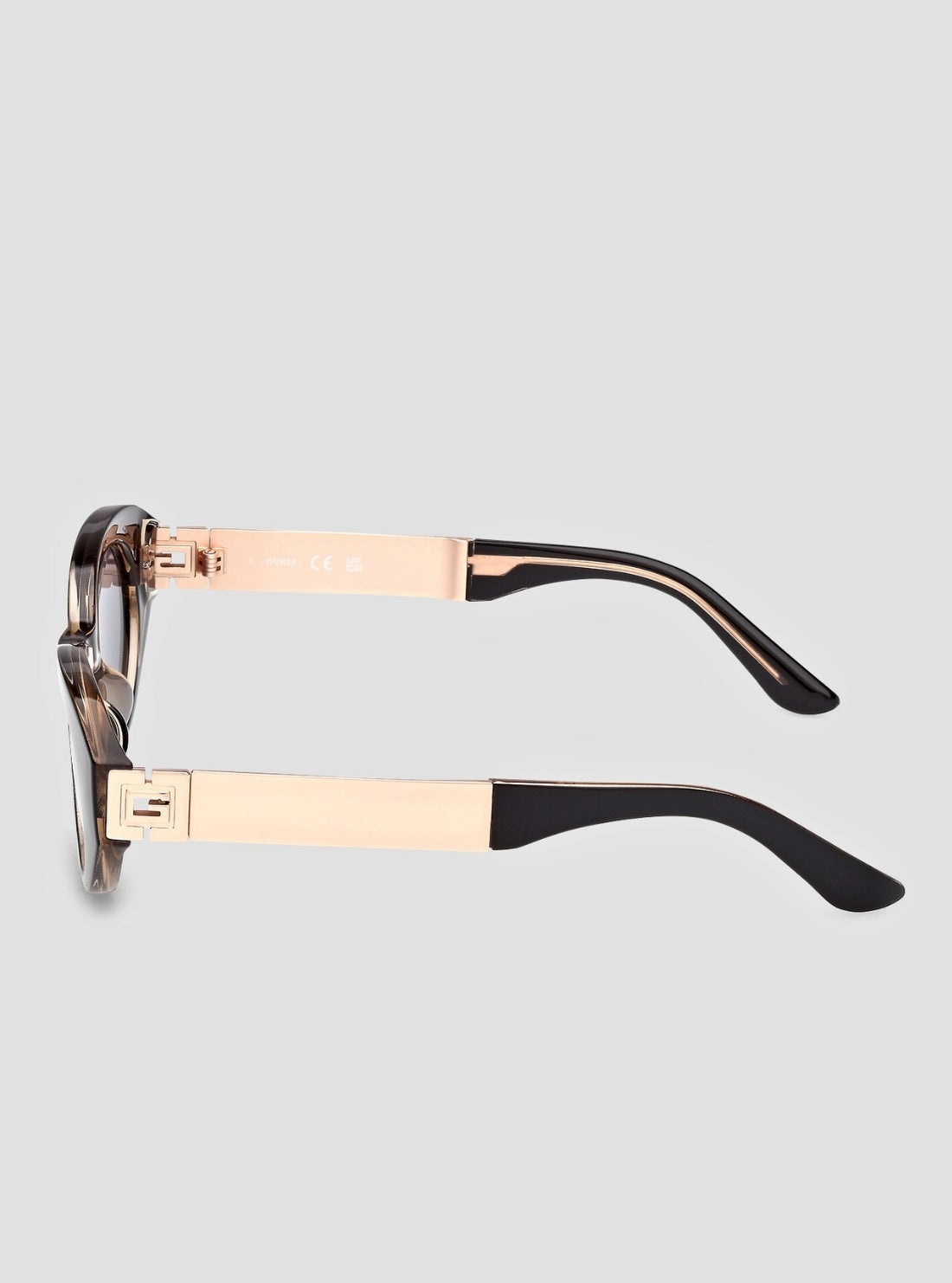 GUESS Womens Shiny Black Round Sunglasses GU00261-H Side View