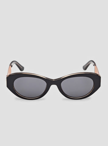 GUESS Womens Shiny Black Round Sunglasses GU00261-H Front View