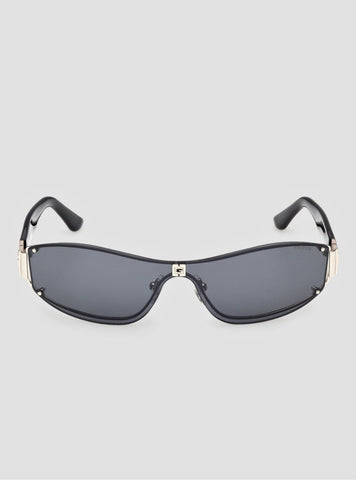 GUESS Womens Black Shield Mirror Sunglasses GU00263 Front View