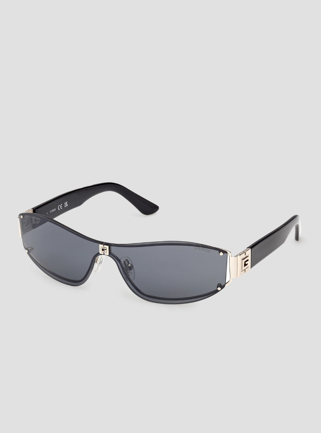 GUESS Womens Black Shield Mirror Sunglasses GU00263 Front Side View