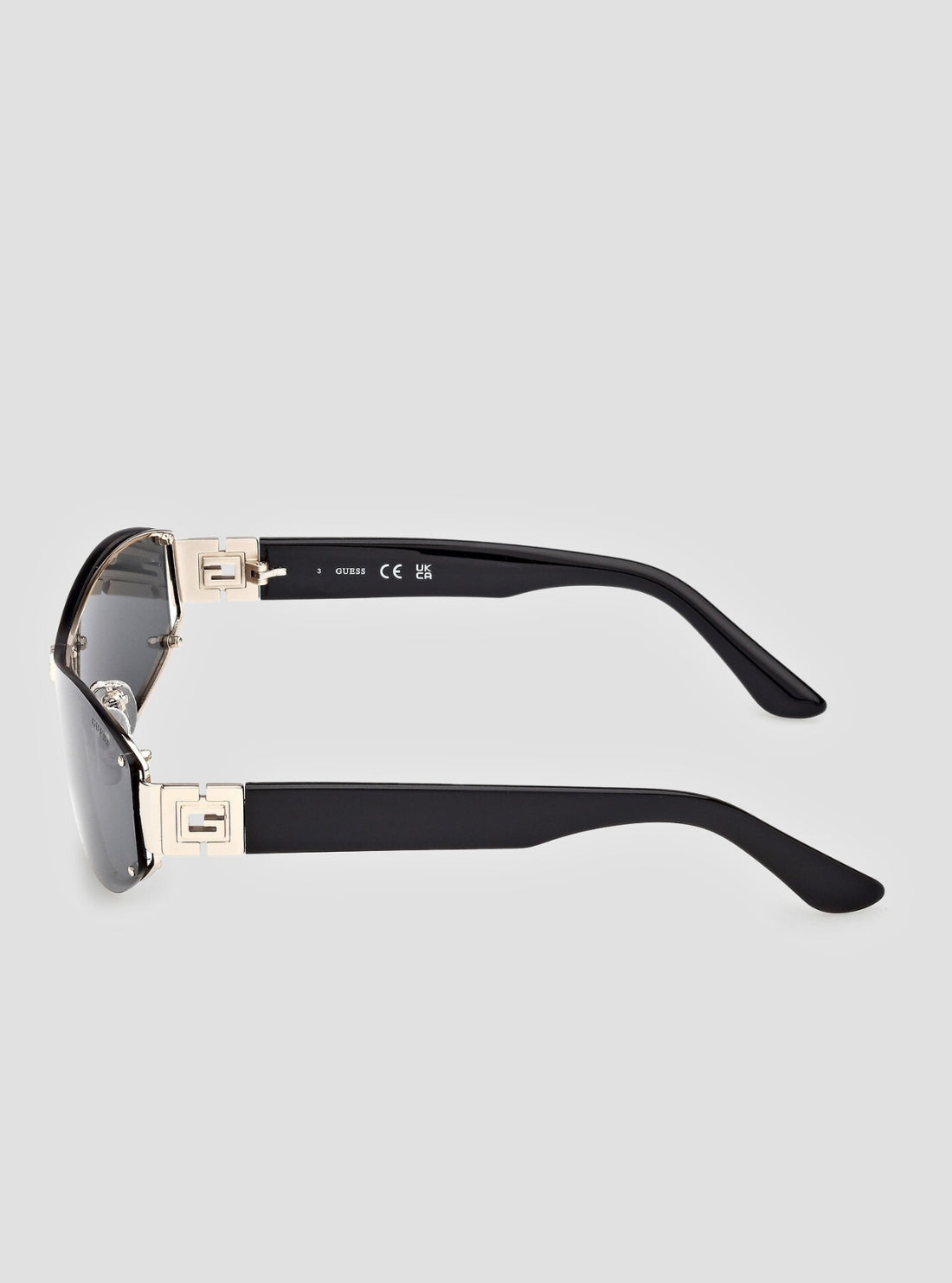 GUESS Womens Black Shield Mirror Sunglasses GU00263 Side View