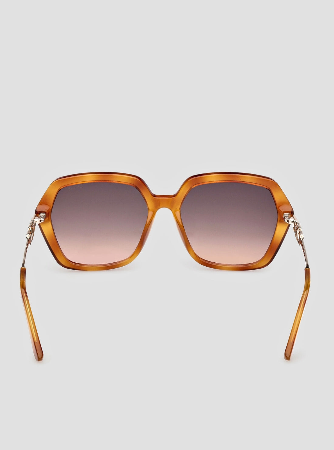 GUESS Womens Brown Havana Oversized Square Sunglasses GU00267_53F Back View