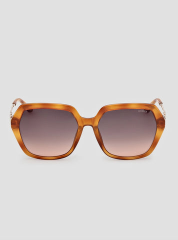 GUESS Womens Brown Havana Oversized Square Sunglasses GU00267_53F Front View