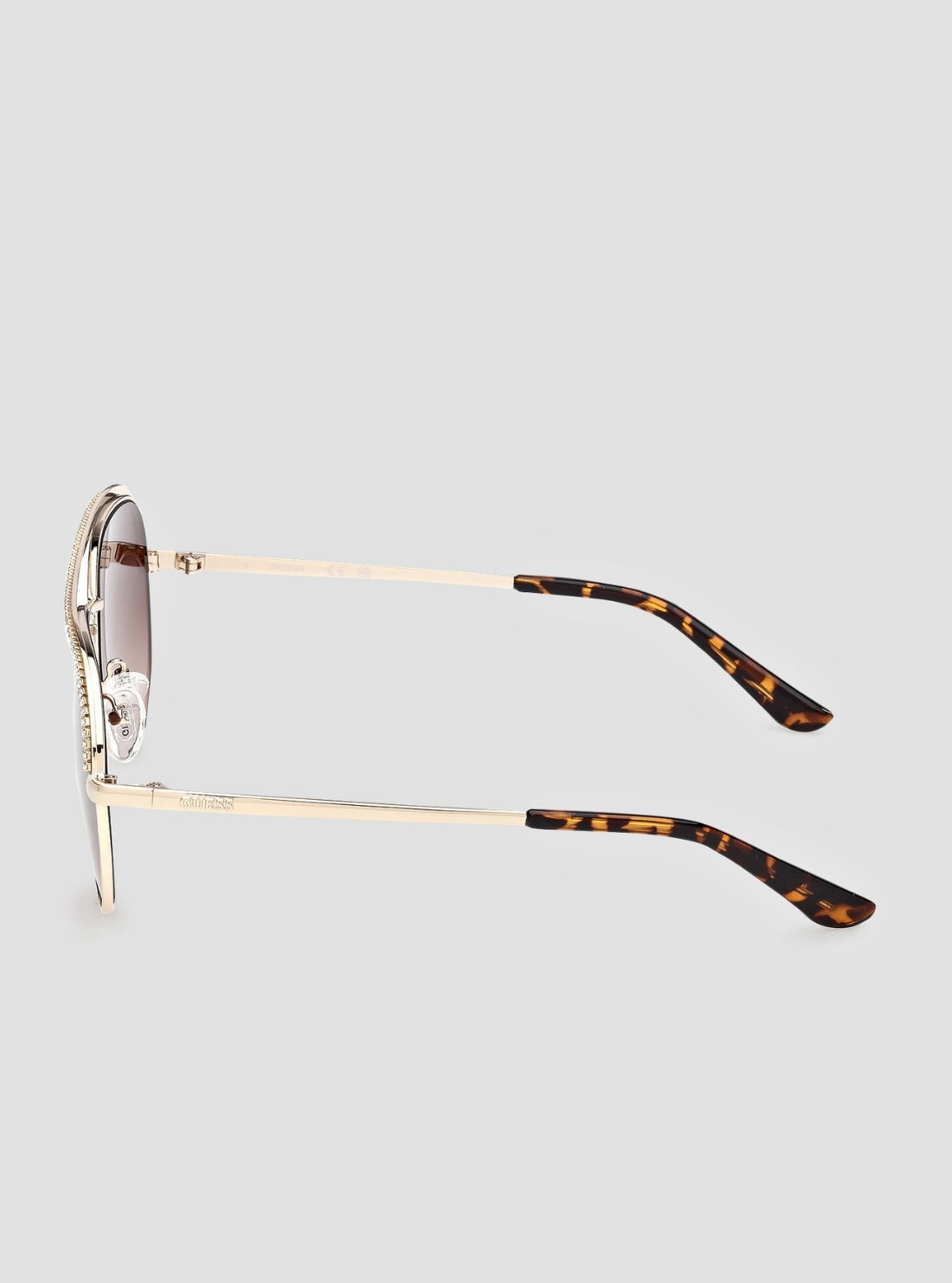 GUESS Womens Gold Brown Aviator Metal Sunglasses GU00271_32F Side View
