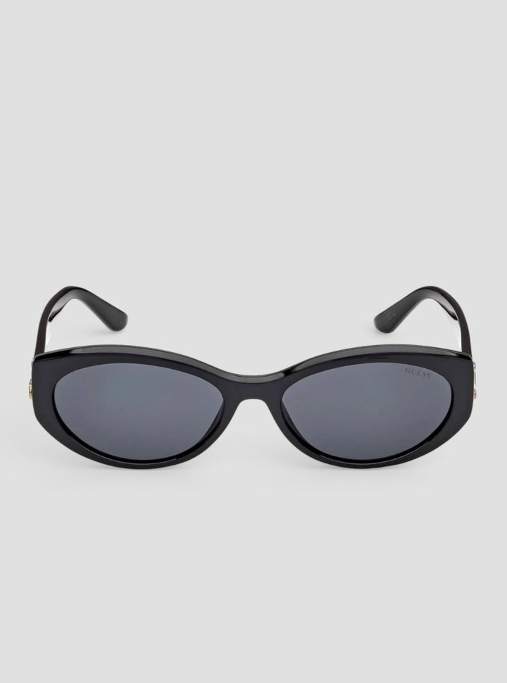 GUESS Accessories Shiny Black Oval Sunglasses GU0030701A Front View