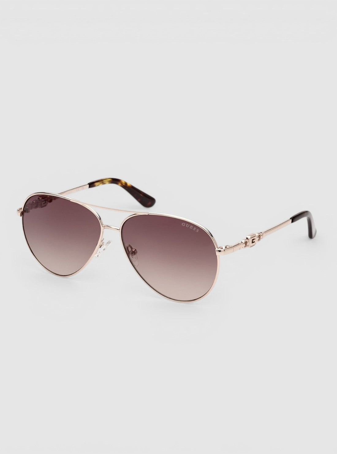 GUESS Womens Gradient Brown Aviator Sunglasses GU7885H-32F Side View