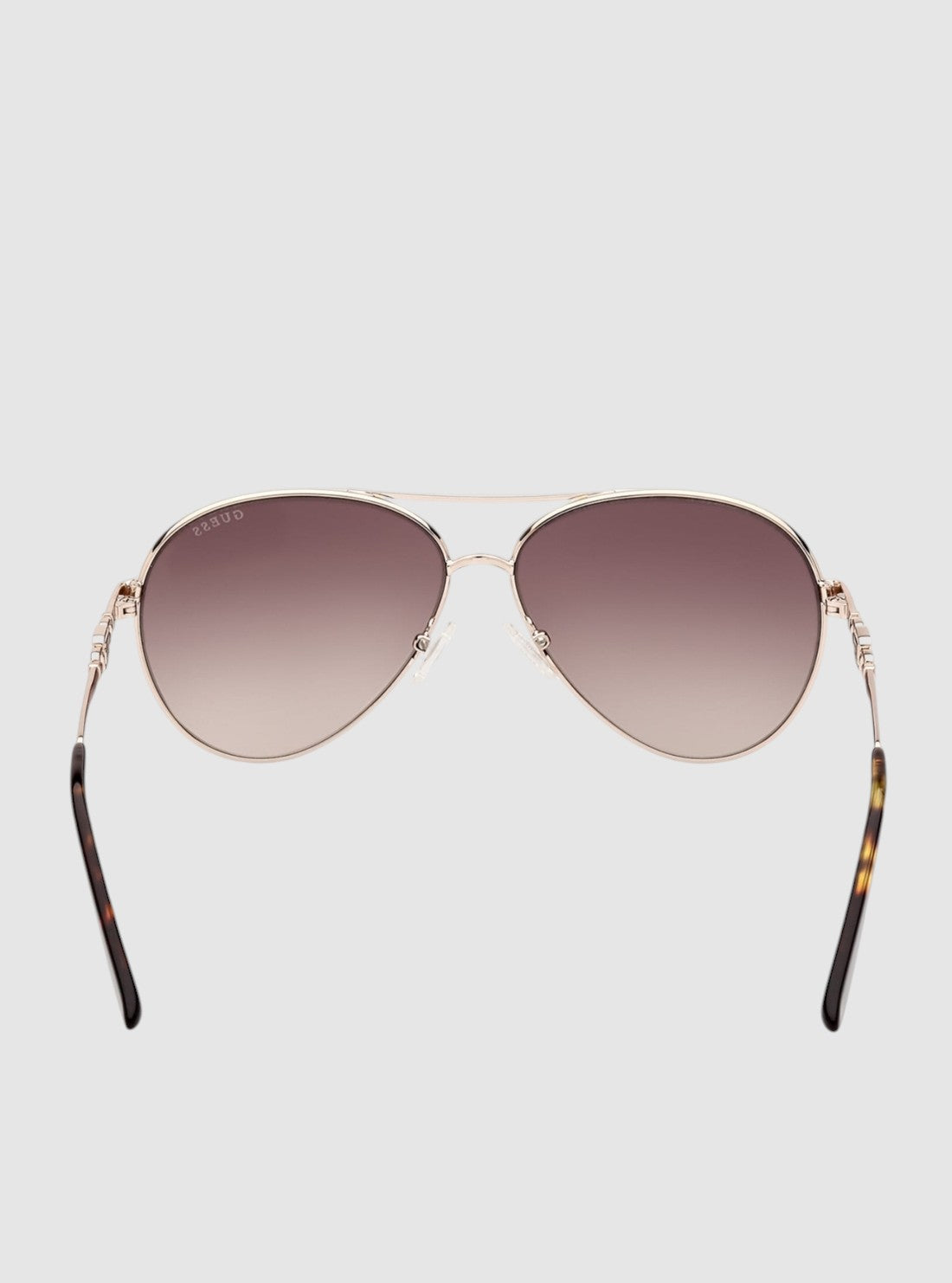 GUESS Womens Gradient Brown Aviator Sunglasses GU7885H-32F Back View  