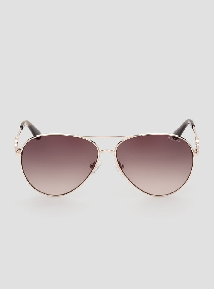 GUESS Womens Gradient Brown Aviator Sunglasses GU7885H-32F Front View