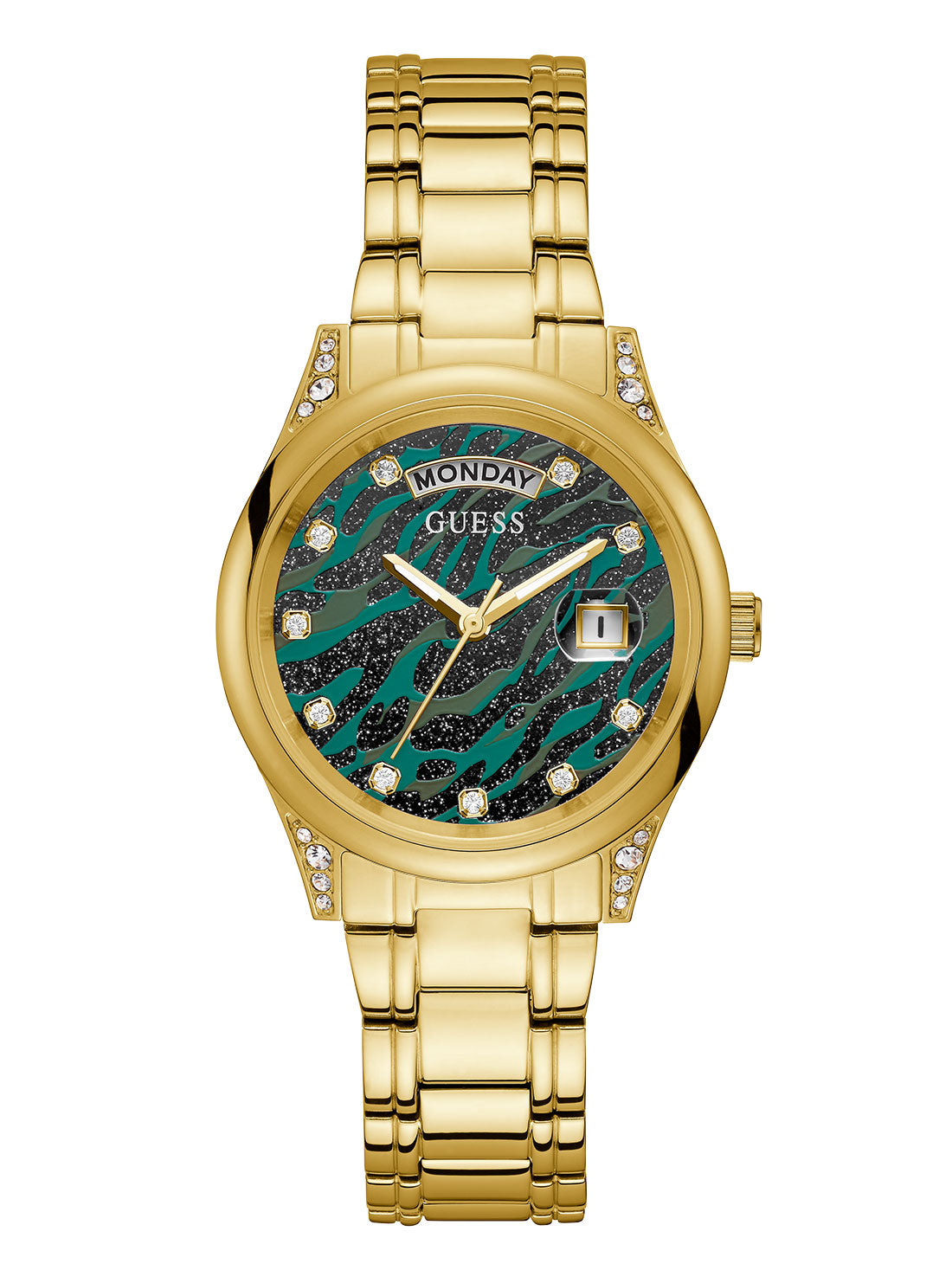 Gold Aura Link Watch | GUESS Women's Watches | front view
