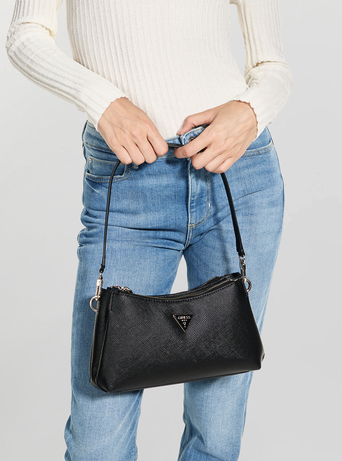 Black Noelle 3 Compartment Shoulder Crossbody Bag | GUESS