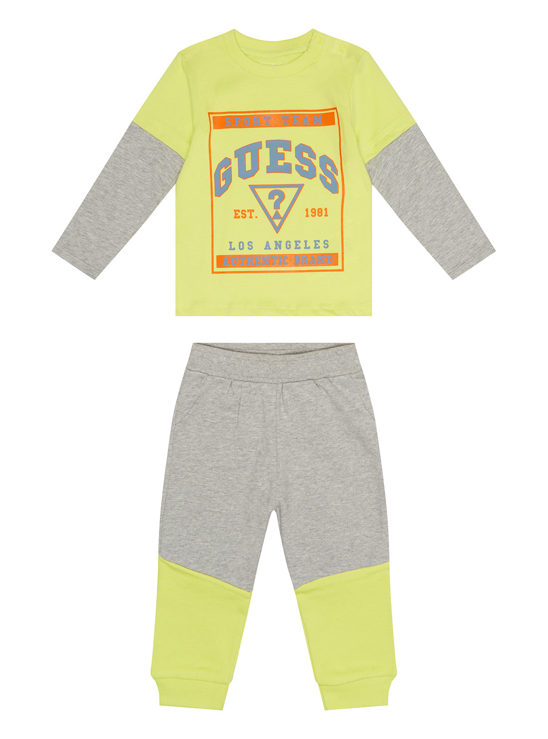 GUESS Baby Boy Kiwi T-Shirt And Pants 2-Piece Set (0-12m) I3RG07K8HM3 Front View