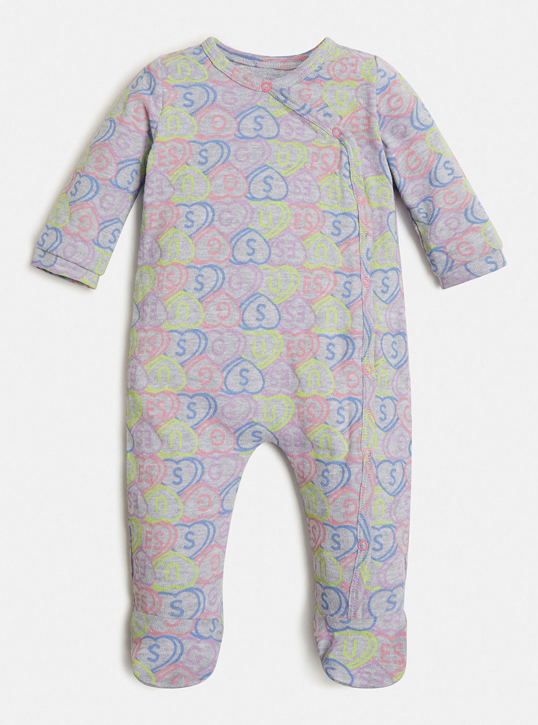 GUESS Baby Girl Captured Heart Logo Onesie (0-12m) S2BG09KBDY0 Front View