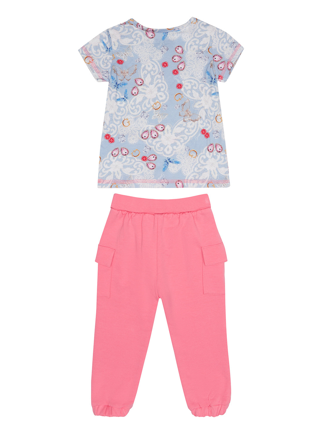GUESS Baby Girl Lace Floral Print T-Shirt And Pants 2-Piece Set (0-12m) A3RG10K6YW1 Back View