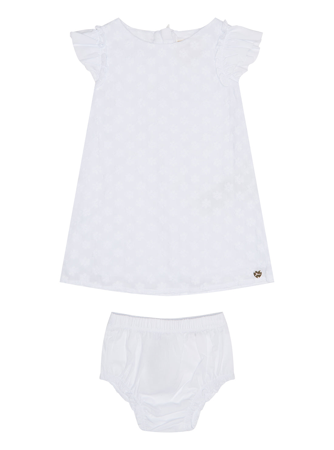 GUESS Baby Girl Pure White Muslin Dress And Panties 2-Piece Set (0-12m) A3RK27WF6V0 Front View